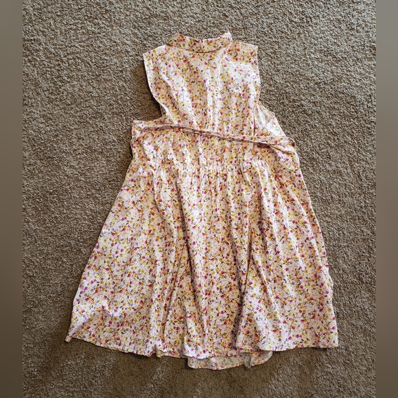 Torrid poplin collared shirt dress button up sleeveless mini floral pink 4 - Picture 5 of 7